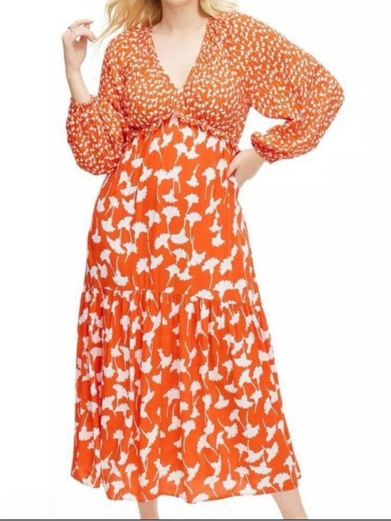 Diane Von Furstenberg Dresses & Skirts - Diane von Furstenberg for Target Boho Midi Dress – Size Large – Orange Print
